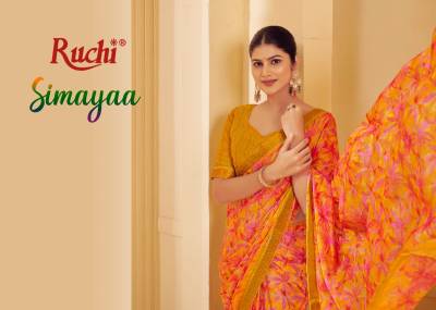 RUCHI SIMAYAA VOL-27 39401A TO 39403D DESIGNER CHIFFON SAREE WHOLESALER IN INDIA
